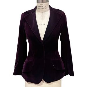 Vintage Dolce & Gabbana Blazer Jacket Purple Velvet Women's Size 40